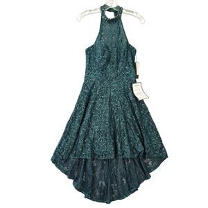 City Studio Green Formal Maxi Dress NEW Sequins Sleeveless Womens Size 5 Juniors